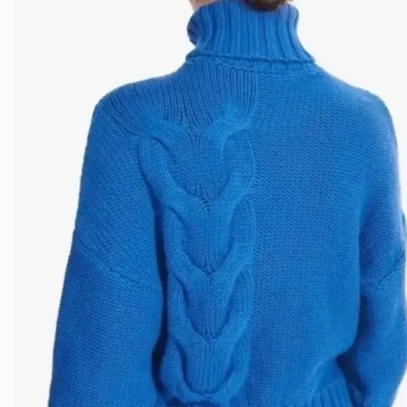 FINAL PRICE NEW NWT STAUD Cable Knit Turtleneck Sweater - Picture 2 of 9